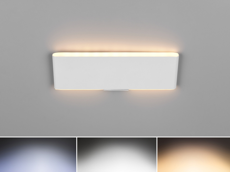 LED Akku Wandleuchte mit Fernbedienung, per USB aufladbar, Weiß Breite 22cm