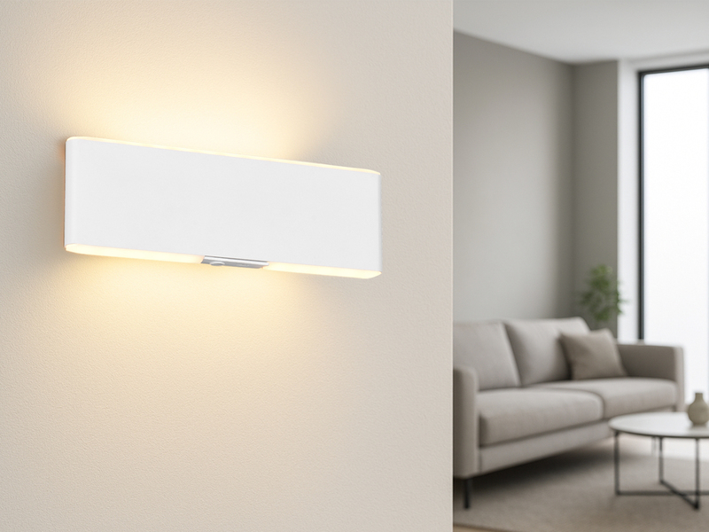 LED Akku Wandleuchte mit Fernbedienung, per USB aufladbar, Weiß Breite 22cm