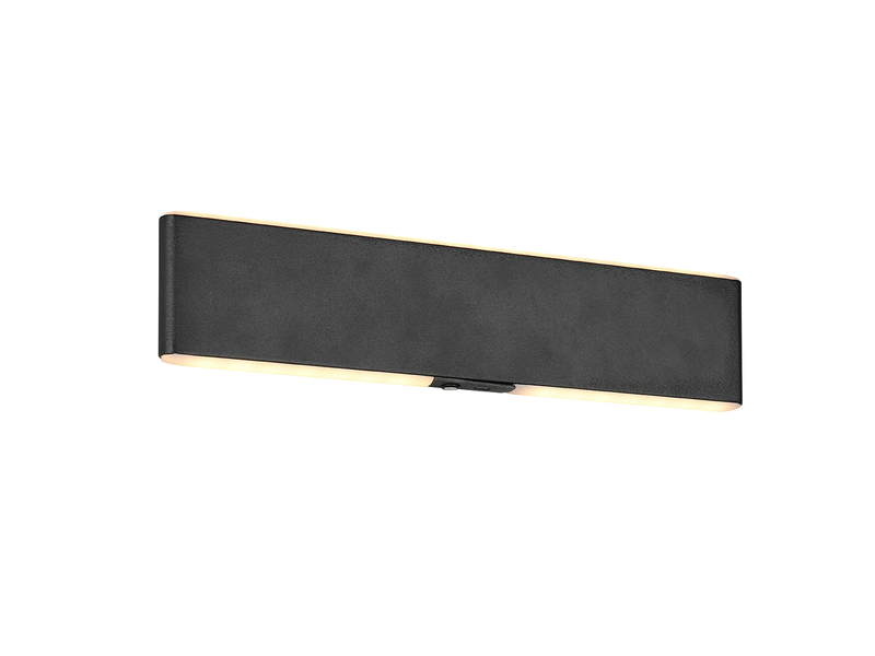 LED Akku Wandleuchte mit Fernbedienung, per USB aufladbar, Schwarz Breite 32cm