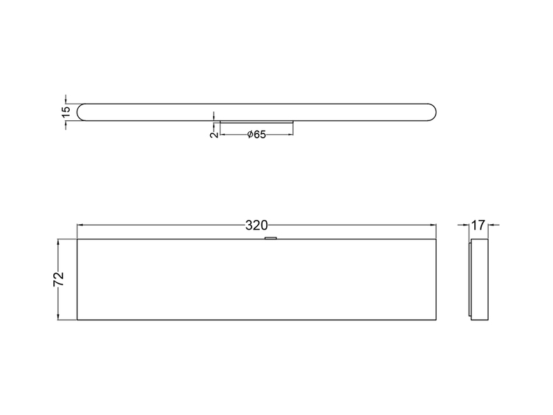 LED Akku Wandleuchte mit Fernbedienung, per USB aufladbar, Schwarz Breite 32cm