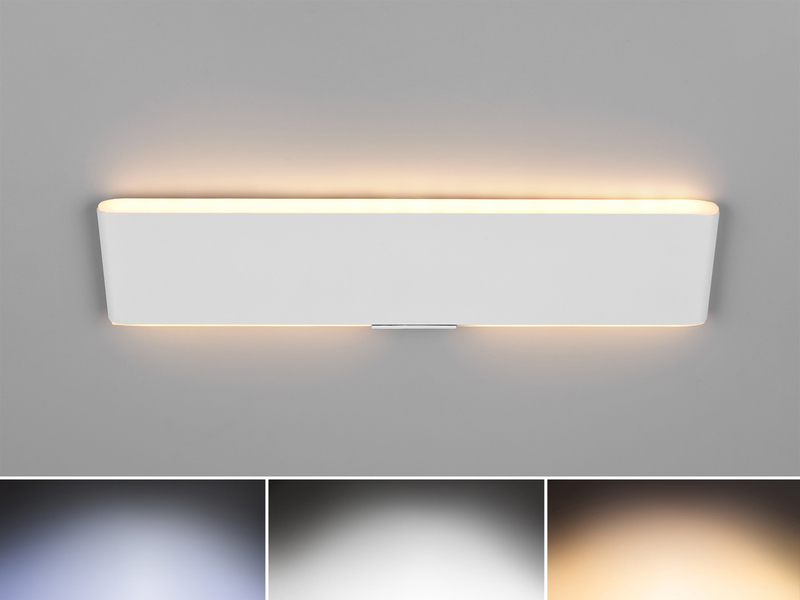 LED Akku Wandleuchte mit Fernbedienung, per USB aufladbar, Weiß, Breite 32cm