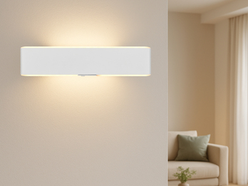 LED Akku Wandleuchte mit Fernbedienung, per USB aufladbar, Weiß, Breite 32cm