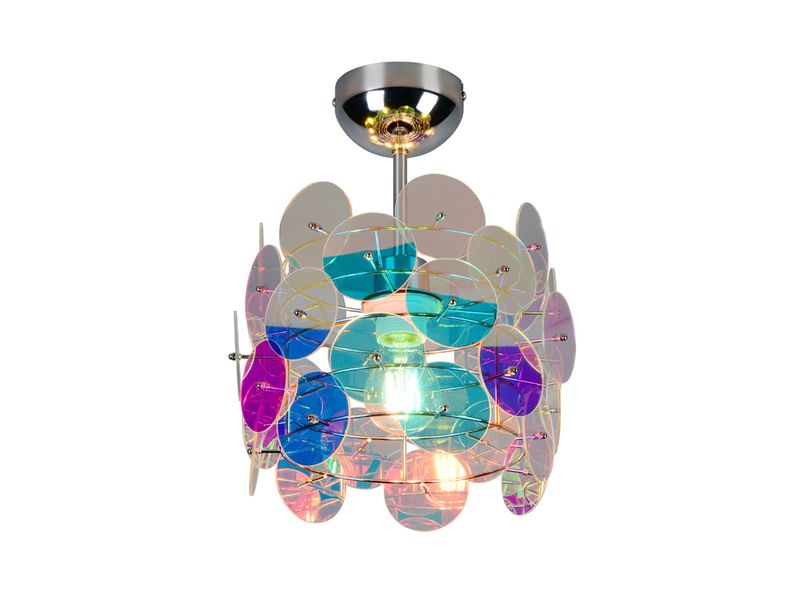 Kleine Deckenleuchte IRIDE aus irisierendem Kunststoff, Ø 25cm