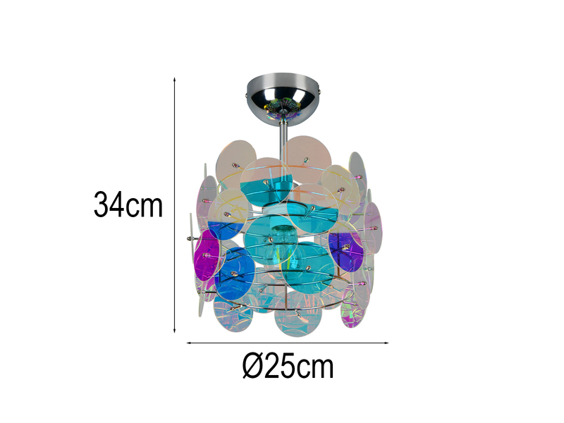 Kleine Deckenleuchte IRIDE aus irisierendem Kunststoff, Ø 25cm