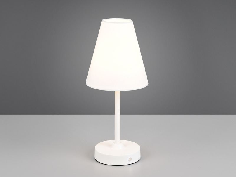 Kabellose Akku Tischleuchte dimmbar & per USB aufladbar Weiß, Höhe 29cm