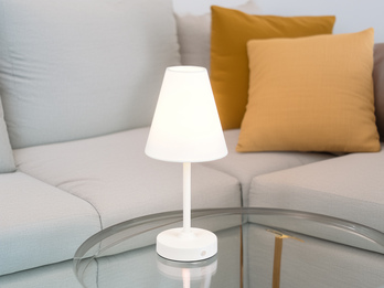 Kabellose Akku Tischleuchte dimmbar & per USB aufladbar Weiß, Höhe 29cm