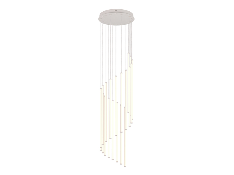 Moderne LED Pendelleuchte BAXTER dimmbar, extra lang, Hellgrau, Höhe 220cm