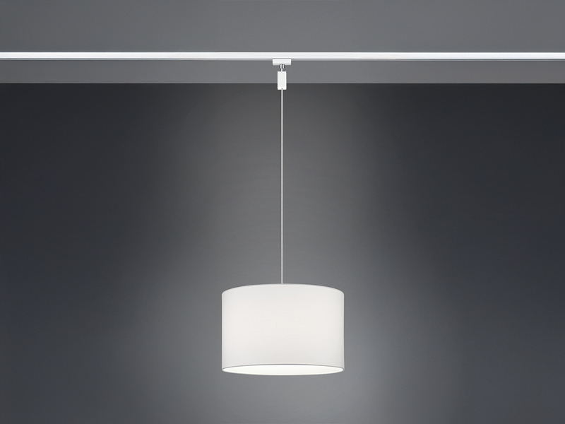 Pendelleuchte HOTEL mit Stoffschirm Weiß Ø 40cm für DUOline Schienensystem