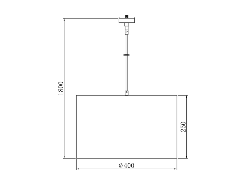 Pendelleuchte HOTEL mit Stoffschirm Weiß Ø 40cm für DUOline Schienensystem