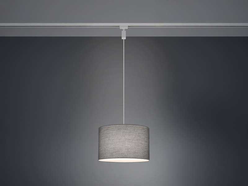 Pendelleuchte HOTEL mit Stoffschirm Grau Ø 40cm für DUOline Schienensystem
