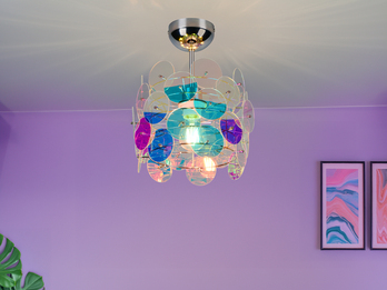 Kleine LED Deckenleuchte aus irisierendem Kunststoff, Ø 25cm