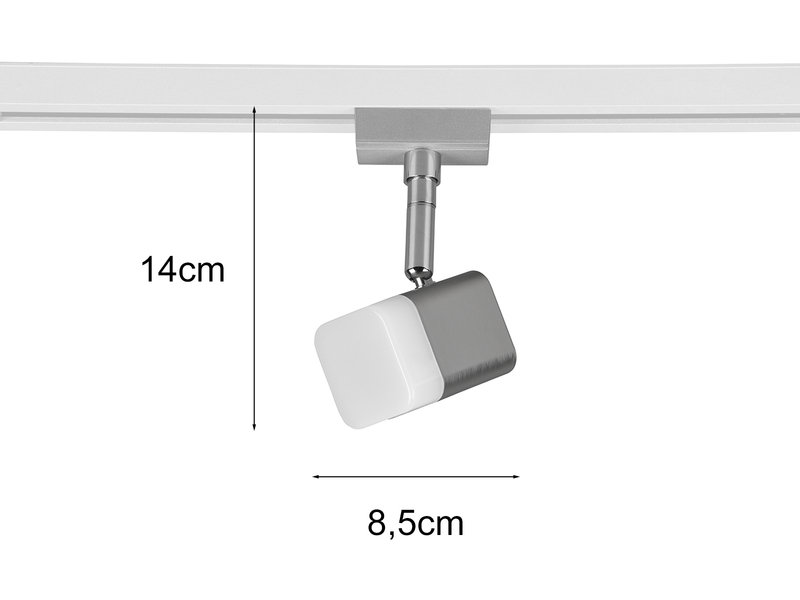LED Strahler ROUBAIX Silber eckig für DUOline 2-Phasen Schienensystem