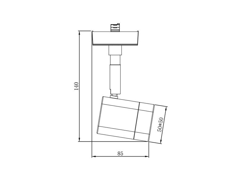 LED Strahler ROUBAIX Silber eckig für DUOline 2-Phasen Schienensystem