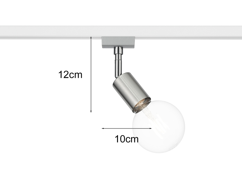 Strahler DIALLO in Silber für DUOline 2-Phasen Schienensystem