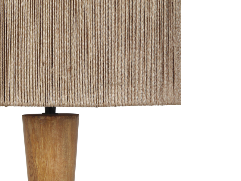 Stehleuchte TOBA aus Naturholz mit Lampenschirm aus Jute, Höhe 135cm