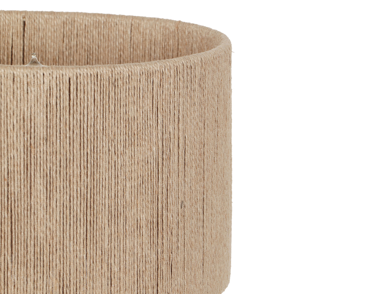Große Tischleuchte TOBA aus Naturholz mit Lampenschirm aus Jute, Höhe 54cm