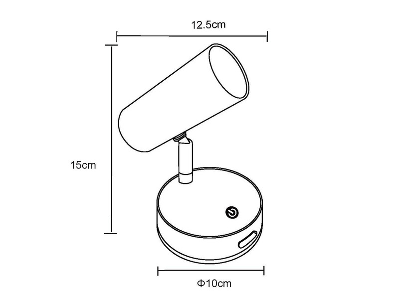 Akku Wandstrahler ALLVI Schwarz kabellos ohne Stromanschluss, Breite 10cm