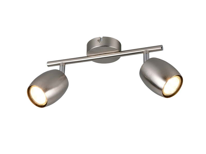 Deckenstrahler NANCY 2-flammig aus Metall Silber, Breite 27,5cm