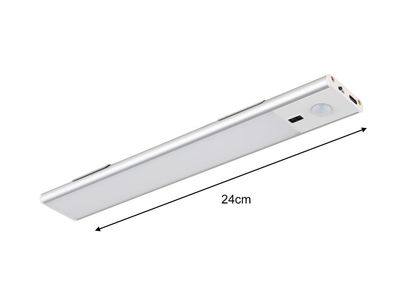 2er SET Akku Unterbauleuchten flach mit Bewegungsmelder, Länge 24cm