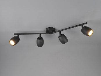 Deckenstrahler NANCY 4-flammig aus Metall Schwarz, Breite 70,5cm