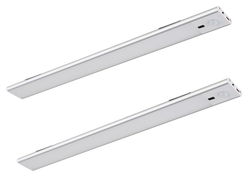 2er SET Akku Unterbauleuchten flach mit Bewegungsmelder, Länge 40cm