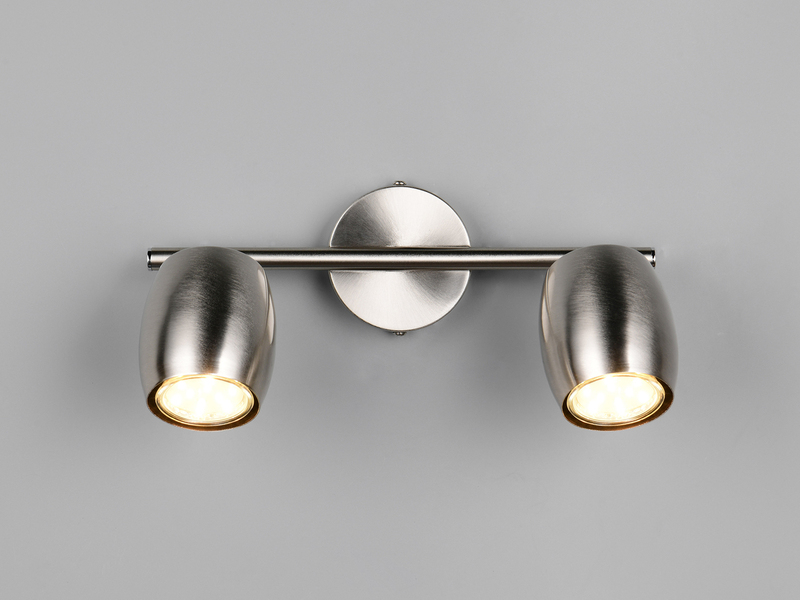 LED Deckenstrahler 2-flammig aus Metall Silber, Breite 27,5cm