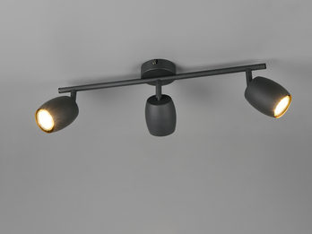 LED Deckenstrahler 3-flammig aus Metall Schwarz, Breite 47,5cm