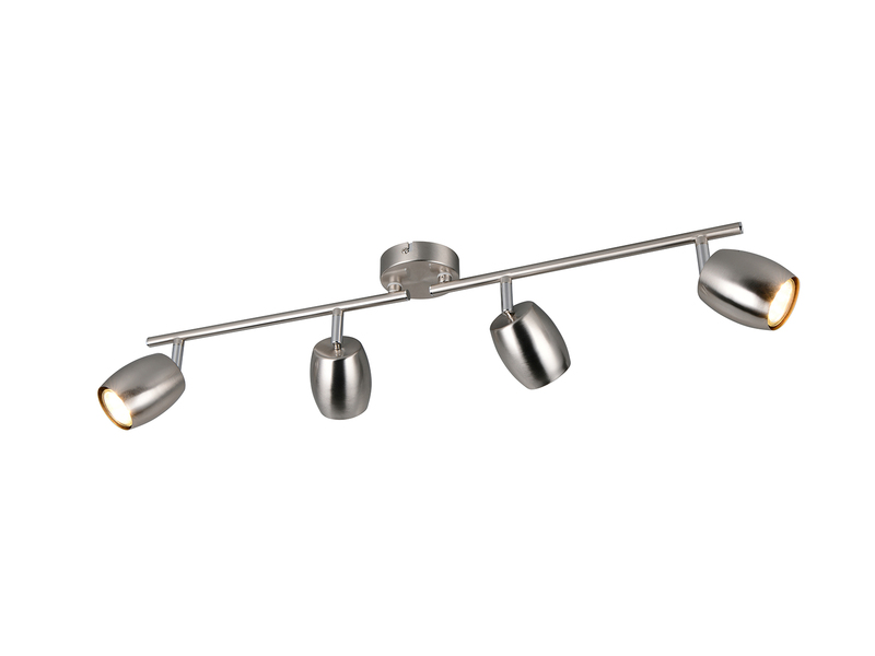 LED Deckenstrahler 4-flammig aus Metall Silber, Breite 70,5cm