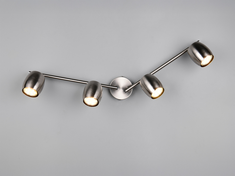 LED Deckenstrahler 4-flammig aus Metall Silber, Breite 70,5cm