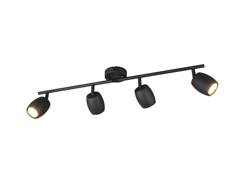 LED Deckenstrahler 4-flammig aus Metall Schwarz Breite 70,5cm