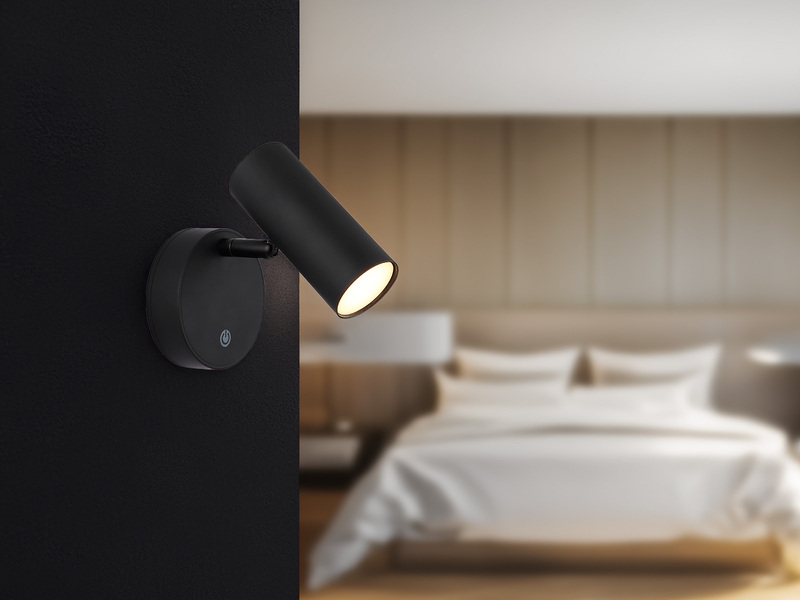 Akku Wandstrahler Schwarz kabellos ohne Stromanschluss, Breite 10cm