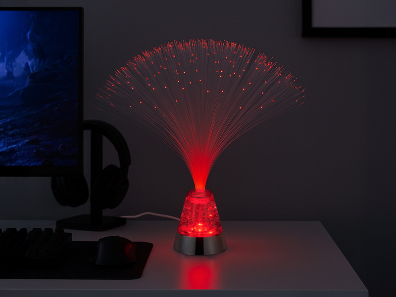 Faserlampe PUNK mit RGB Farbwechsel, auch Batteriebetrieb geeignet, Höhe 31,5cm