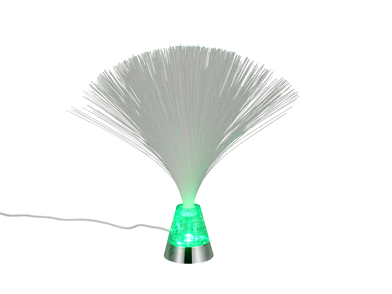 Coole Faserlampe mit RGB Farbwechsel, auch Batteriebetrieb geeignet, Höhe 31,5cm