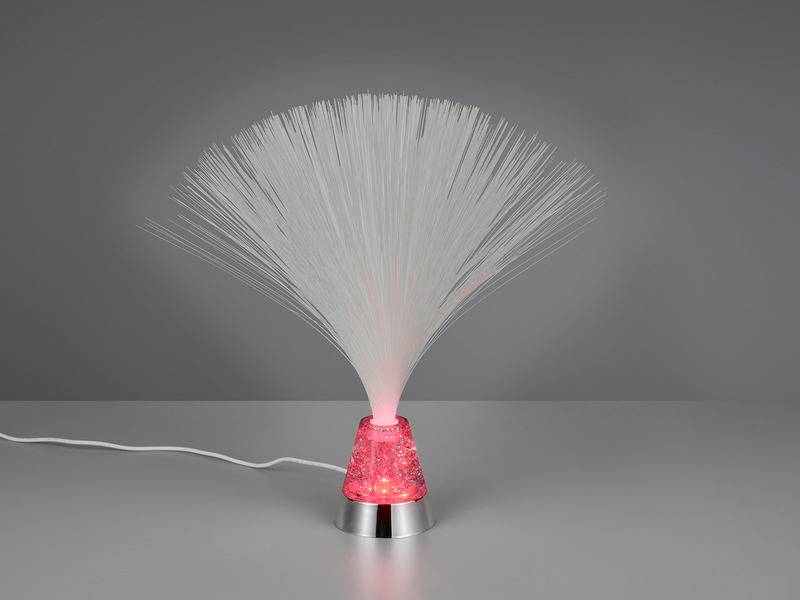 Coole Faserlampe mit RGB Farbwechsel, auch Batteriebetrieb geeignet, Höhe 31,5cm