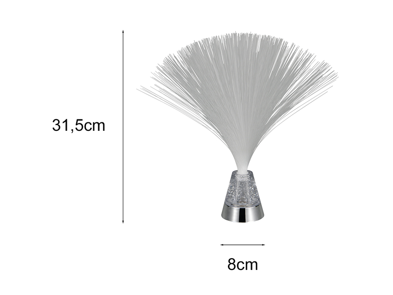 Coole Faserlampe mit RGB Farbwechsel, auch Batteriebetrieb geeignet, Höhe 31,5cm