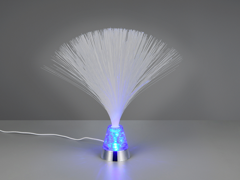 Coole Faserlampe mit RGB Farbwechsel, auch Batteriebetrieb geeignet, Höhe 31,5cm