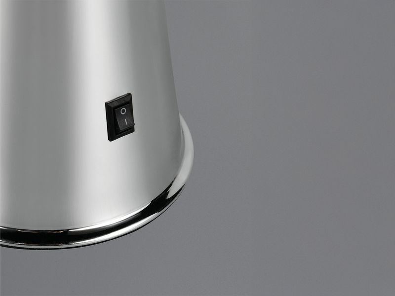 LED Lavalampe ETNA im 90er Jahre Design, Silber mit roter Lava, Höhe 39,5cm