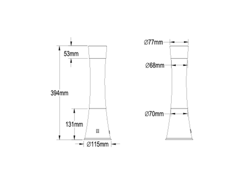 LED Lavalampe ETNA im 90er Jahre Design, Silber mit grüner Lava, Höhe 39,5cm
