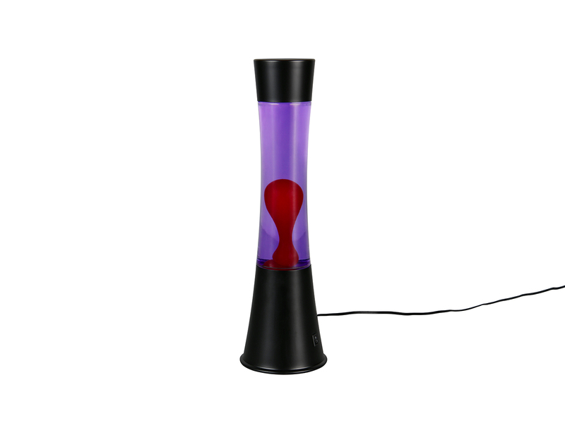 LED Lavalampe ETNA im 90er Jahre Design, Schwarz mit roter Lava, Höhe 39,5cm