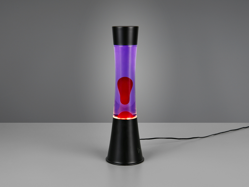LED Lavalampe ETNA im 90er Jahre Design, Schwarz mit roter Lava, Höhe 39,5cm