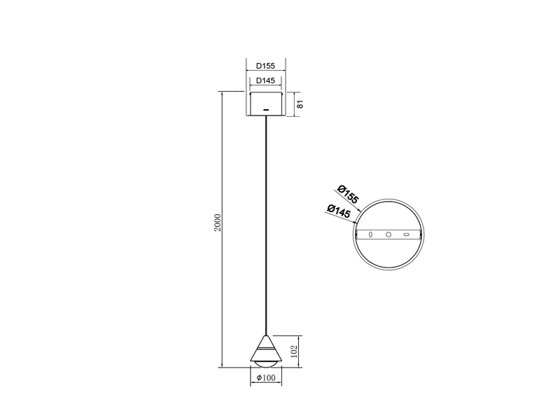 Kleine LED Pendelleuchte ROMEO höhenverstellbar, einflammig, Silber Ø 10cm
