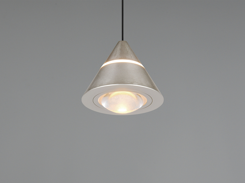 Kleine LED Pendelleuchte ROMEO höhenverstellbar, einflammig, Silber Ø 10cm