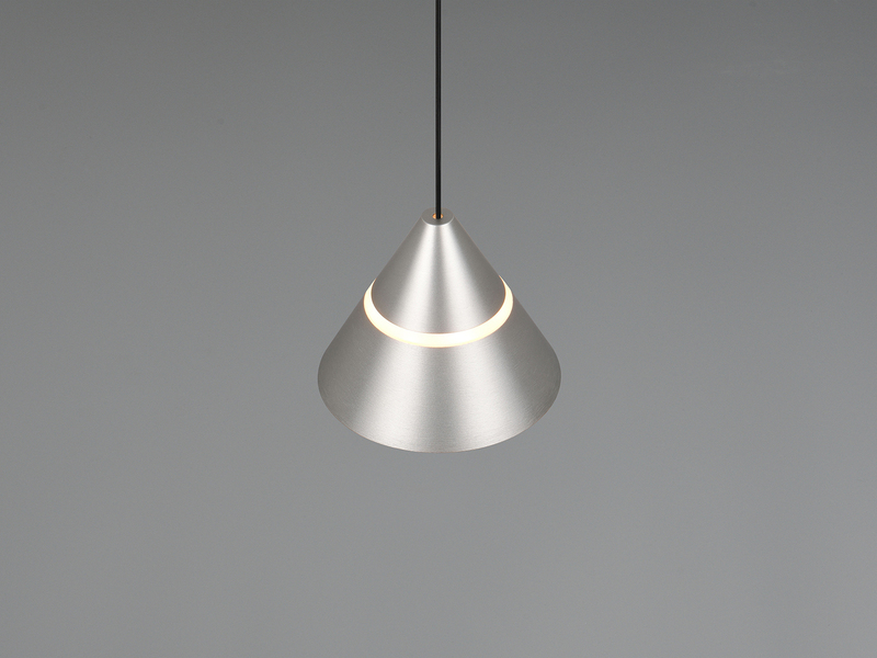 Kleine LED Pendelleuchte ROMEO höhenverstellbar, einflammig, Silber Ø 10cm