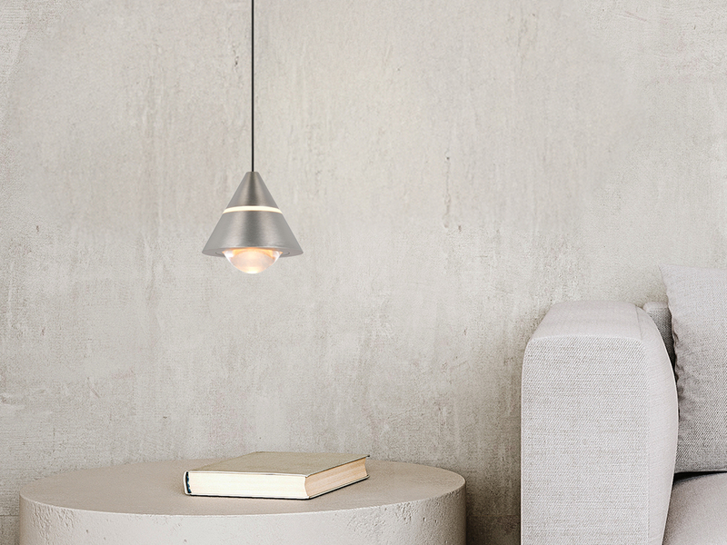 Kleine LED Pendelleuchte ROMEO höhenverstellbar, einflammig, Silber Ø 10cm