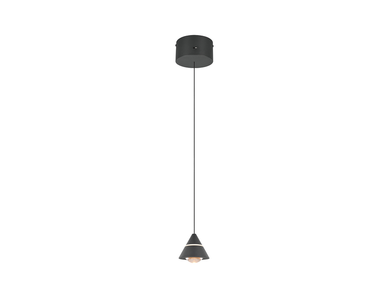 Kleine LED Pendelleuchte ROMEO höhenverstellbar, einflammig, Schwarz Ø 10cm