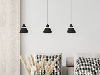 LED Pendelleuchte ROMEO höhenverstellbar, 3-flammig Schwarz, Breite 55cm