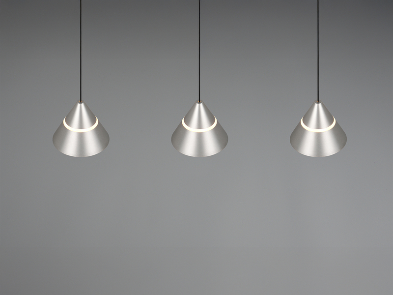 LED Pendelleuchte ROMEO höhenverstellbar, 3-flammig Silber, Breite 55cm
