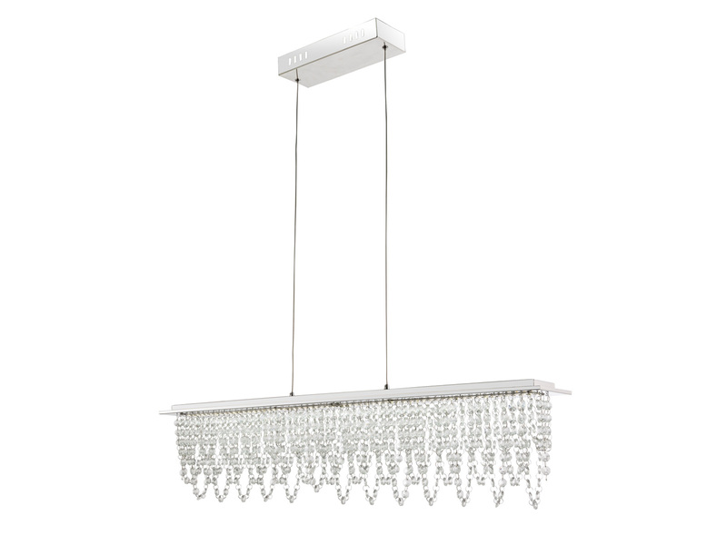 LED Kristall Pendelleuchte SCALA dimmbar mit Fernbedienung, Breite 90cm