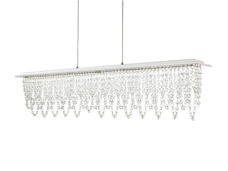 LED Kristall Pendelleuchte SCALA dimmbar mit Fernbedienung, Breite 90cm