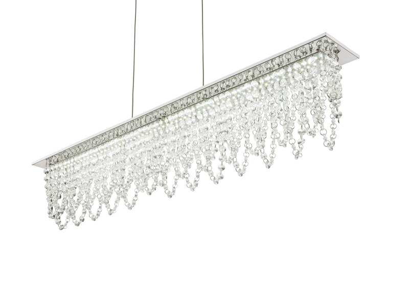 LED Kristall Pendelleuchte SCALA dimmbar mit Fernbedienung, Breite 90cm